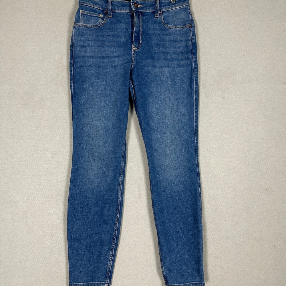 Hollister Jeans Womens 4R High-Rise Super Skinny Blue Distressed Stretch Denim